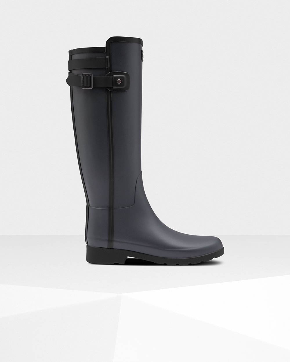 Hunter Mujer Refined Slim Fit Contrast - Botas de Lluvia Negras - 513-IWPFYE